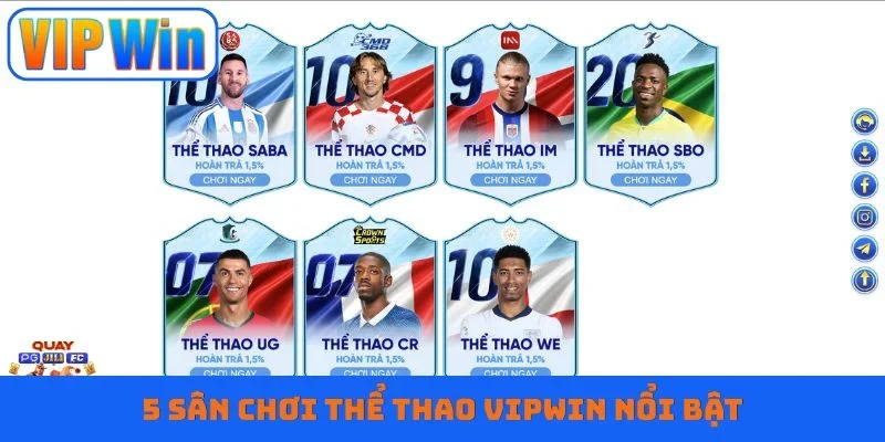 5 sân chơi thể thao VIPWIN nổi bật